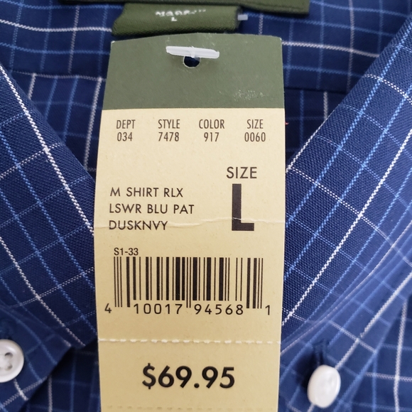 Eddie Bauer Mens Relaxed Fit Wrinkle Resitant Long Sleeve Button Shirt Size L - Picture 8 of 14